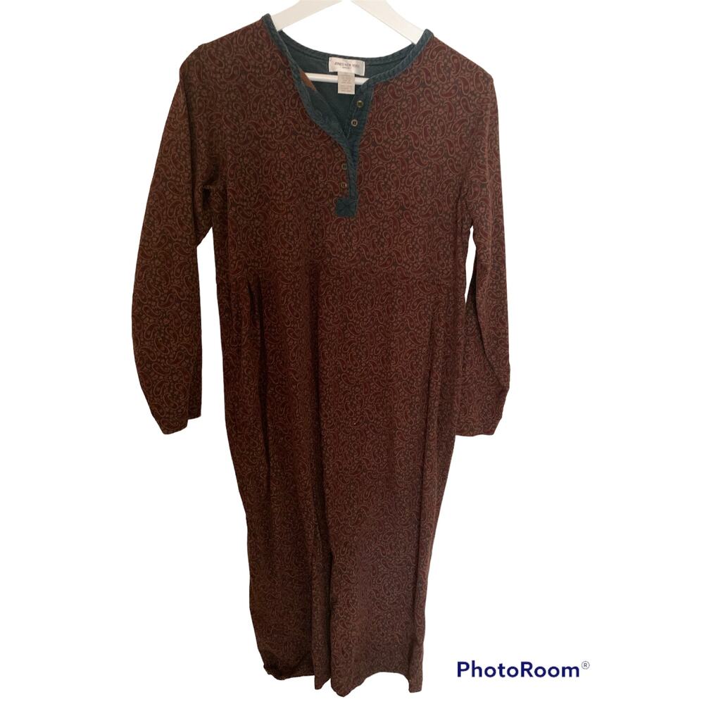 Vintage 1990-2000 Jones New York Sport Teacher Mom Nightshirt Mid Dress